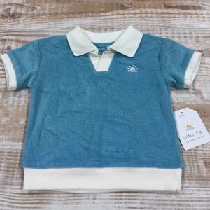 Baby Blue and White Polo in Size 3 Months